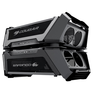 CABINET DUAL TOWER COUGAR 105LMT0004 GEMINI X NERO 423x635x525mm 8SLOT 4x3,5" 4x2,5" VETRO LATERALE [105LMT0004]