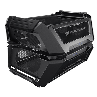 CABINET DUAL TOWER COUGAR 105LMT0004 GEMINI X NERO 423x635x525mm 8SLOT 4x3,5" 4x2,5" VETRO LATERALE [105LMT0004]