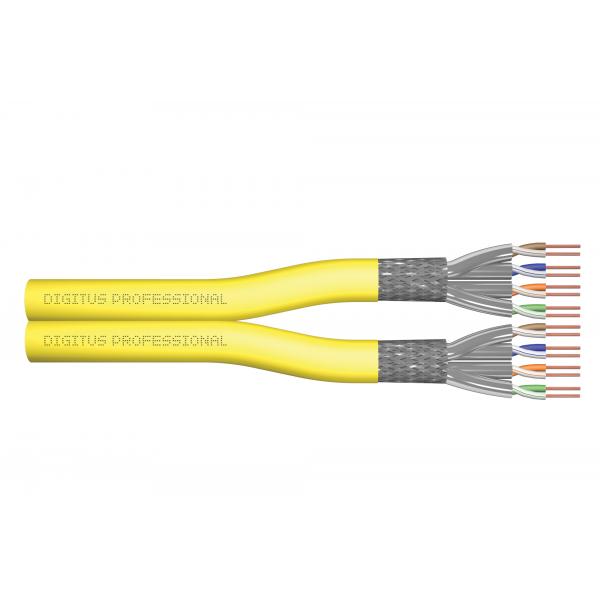 Digitus CAT 7A S-FTP installation cable - 1500 MHz Dca (EN 50575) - AWG 22/1 - 500 m drum - dx - Yellow [DK-1743-A-VH-D-5]