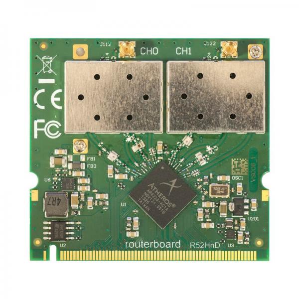 MikroTik, 802.11a/b/g/n High Power Dual Band MiniPCI card with MMCX connectors [R52HnD]