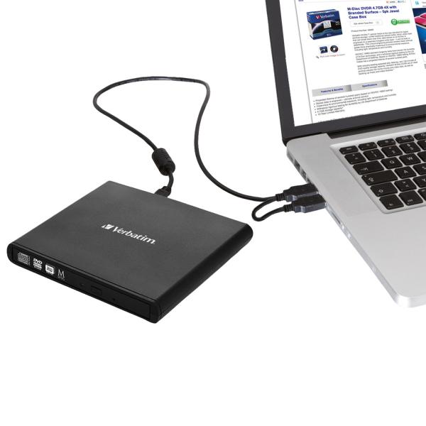 VERBATIM MASTERIZZATORE ESTERNO DVD USB2.0 NERO + SOFTWARE [098938]