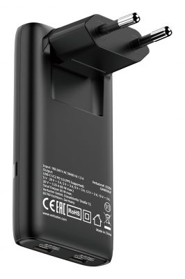 VERBATIM FOLD N GO GAN CHARGER 65W EU PLUG BLACK [32354]