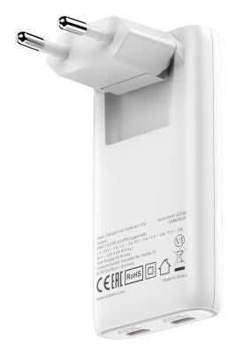 VERBATIM FOLD N GO GAN CHARGER 65W EU PLUG WHITE [32355]