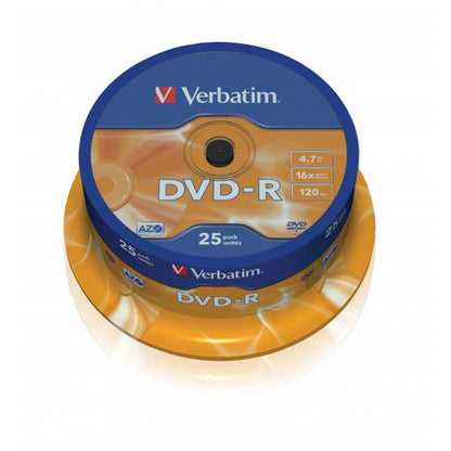 VERBATIM DVD-R 4.7GB, 120 MINUTI, PACK 25 DVD [43522]