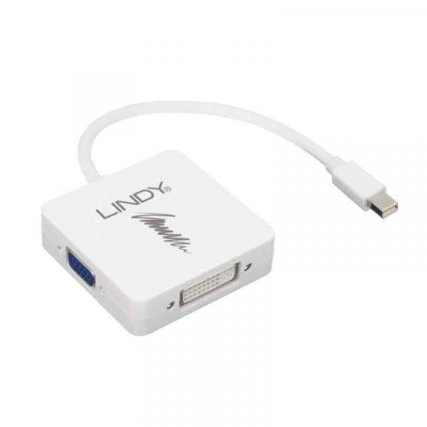 LINDY ADATTATORE MINI-DP A HDMI 4K30/DVI/VGA [41035]