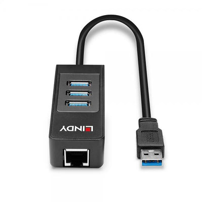 LINDY ADATTATORE USB 3.1 GIGABIT ETHERNET HUB [43176]