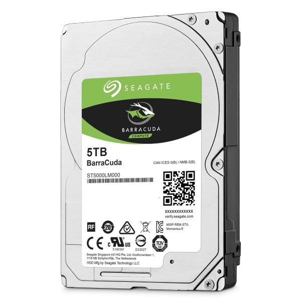 Seagate Barracuda ST5000LM000 disco rigido interno 5 TB 5400 Giri/min 128 MB 2.5" Serial ATA III [ST5000LM000]