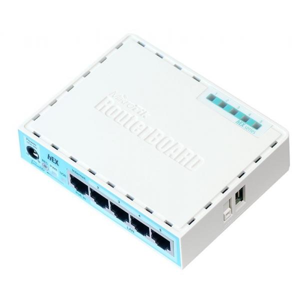 MikroTik, hEX, RouterBOARD hEX 5x Gigabit Ethernet, Dual Core 880MHz CPU, 256MB RAM, USB, microSD, RouterOS L4 [RB750Gr3]