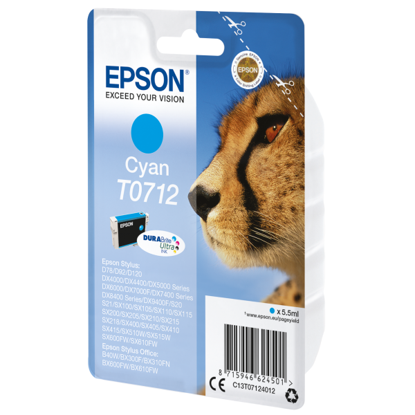 EPSON CART CIANO STYLUS DX4000/4050/D92/D120/SX1-2-4/ST.OFF [C13T07124012]