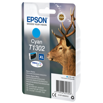 EPSON CART INK CIANO PER SO B42WD/WF PRO 7015, SERIE XL CERVO [C13T13024012]
