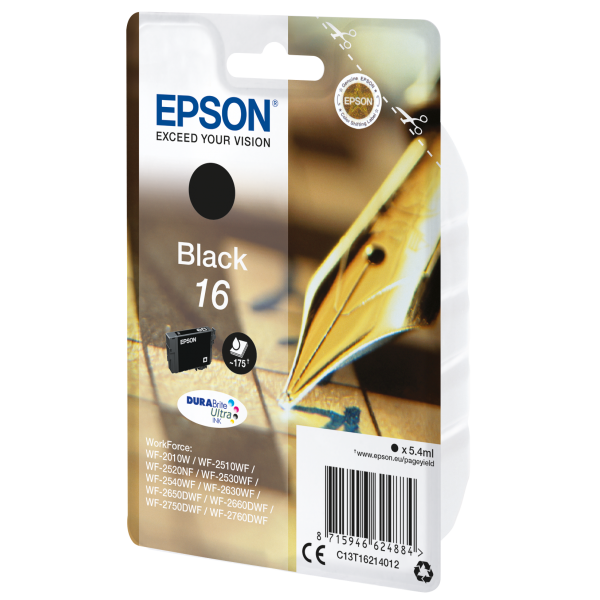 EPSON CART. INK NERO, SERIE 16 PENNA/CRUCIVERBA [C13T16214012]