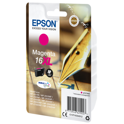 EPSON CART INK XL MAGENTA PER WF-2510WF, WF-2520NF, WF-2530WF WF-2540WF SERIE 16XL PENNA E CRUCIVERBA [C13T16334012]