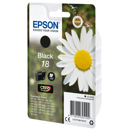 EPSON CART INK NERO PER XP-102/202/205/302/305/402 SERIE MARGHERITA [C13T18014012]
