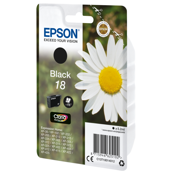 EPSON CART INK NERO PER XP-102/202/205/302/305/402 SERIE MARGHERITA [C13T18014012]