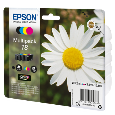 EPSON CART INK MULTIPACK PER XP-102/202/205/302/305/402 SERIE MARGHERITA [C13T18064012]
