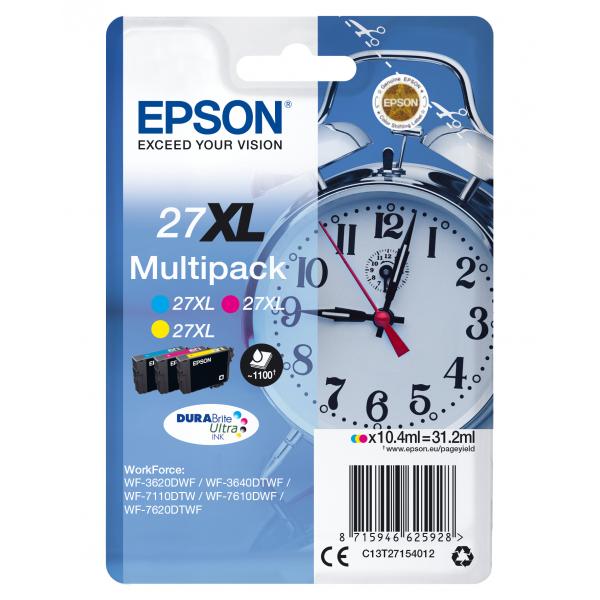 EPSON CART. INK MULTIPACK COLORE XL GIALLO + CIANO + MAGENTA PER WF-3620/3640/7110/7610/7620 SERIE SVEGLIA [C13T27154012]