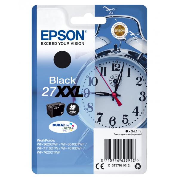 EPSON CART. INK NERO XXL PER WF-3620/3640/7110/7610/7620 SERIE SVEGLIA [C13T27914012]