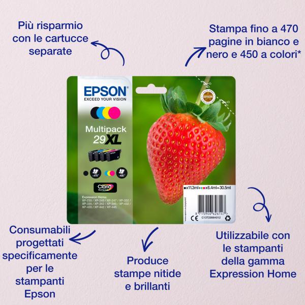 EPSON CART. INK MAGENTA 29XL SERIE FRAGOLA [C13T29934012]