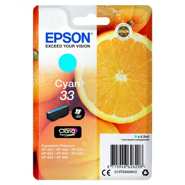 Epson Oranges Cartuccia Ciano T33 Claria Premium [C13T33424012]
