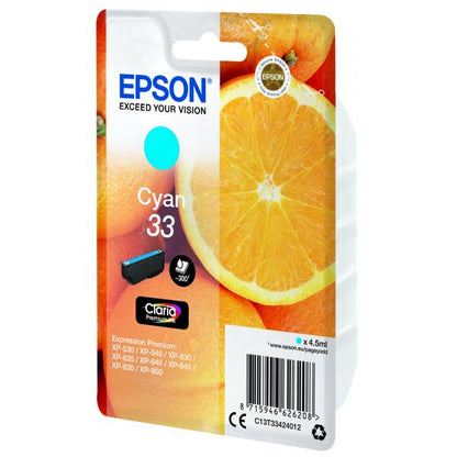 Epson Oranges Cartuccia Ciano T33 Claria Premium [C13T33424012]