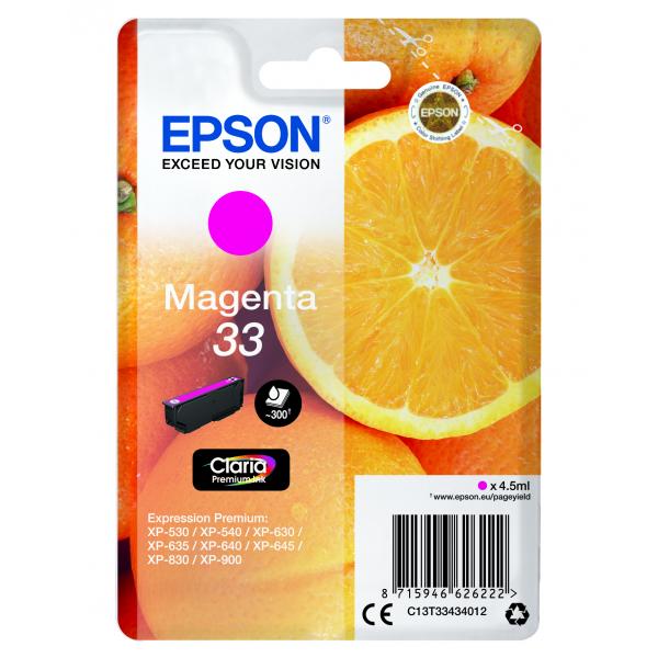 Epson Oranges Cartuccia Magenta T33 Claria Premium [C13T33434012]