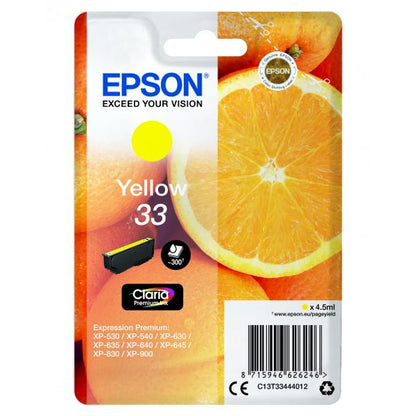 Epson Oranges Cartuccia Giallo T33 Claria Premium [C13T33444012]
