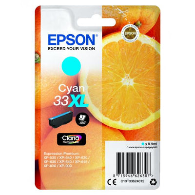 Epson Oranges Cartuccia Ciano T33XL Claria Premium [C13T33624012]
