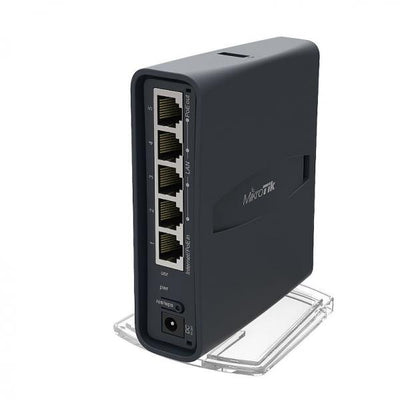 MikroTik, hAP ac lite TC, hAP ac lite tower with 650MHz CPU, 64MB RAM, 5xLAN, built, in 2.4Ghz 802.11b/g/n two chain wireless [RB952Ui-5ac2nD-TC]