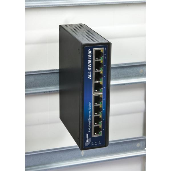 ALLNET Switch unmanaged Layer2 4 Port  4x GbE  PoE Budget 24W  3x PoE af out 1xPoE at 30W in Lfterlos, DIN, PD-Input  ALL-SGI8004PD PROMO FINO AD ESAURIMENTO SCORTE [ALL-SGI8004PD]