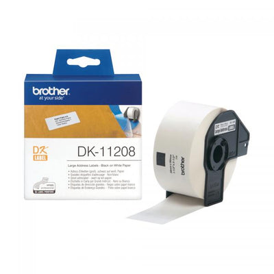 BROTHER DK-11208 NASTRO ETICHETTE BIANCO, 400 ETICHETTE/ROTOLO, 38MM x 90MM [DK-11208]