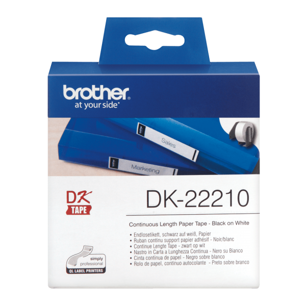 BROTHER DK-22210 NASTRO NERO TERMICO, 29MM, 30,48 METRI DI LUNGHEZZA [DK-22210]