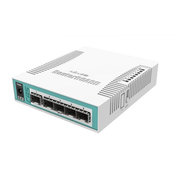 MikroTik, Cloud Router Switch 106, 1C, 5S with QCA8511 400MHz CPU, 128MB RAM, 1x Combo port ), 5 x SFP [CRS106-1C-5S]