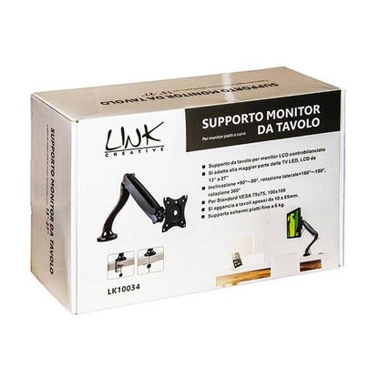 LINK SUPPORTO MONITOR FISSAGGIO A MORSA DA13-27" FINO A 6KG [LK10034]