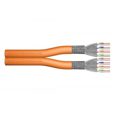 Digitus CAT 7 S-FTP installation cable - 1200 MHz Dca (EN 50575) - AWG 23/1 - 100 m drum - sx - duplex -orange [DK-1743-VH-D-1]