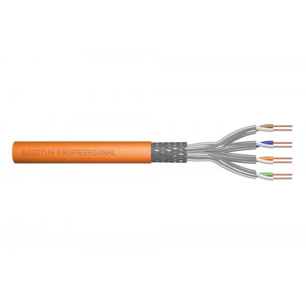 Digitus CAT 7 S-FTP installation cable - 1200 MHz Dca (EN 50575) - AWG 23/1 - 100 m drum - sx - orange [DK-1743-VH-1]