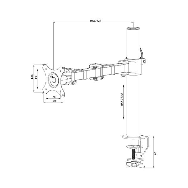 iiyama DS1001C-B1 supporto da tavolo per Tv a schermo piatto 76,2 cm (30") Morsa Nero [DS1001C-B1]