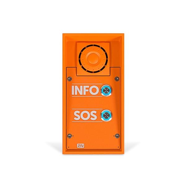 2N IP Safety - 2 pulsanti e altoparlante da 10W, etichette INFO/SOS [9152102W]