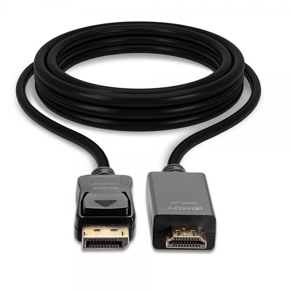 LINDY No. 36921 - Cavo adattatore da Display Port a HDMI 4K30Hz, 1m [LIN-36921]