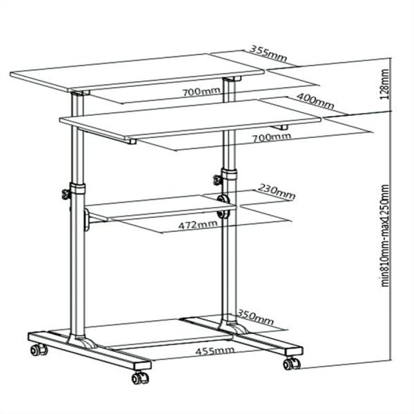 ROLINE PC-STANDING WORKSTATION, NERO/GRIGIO [17.02.1547]