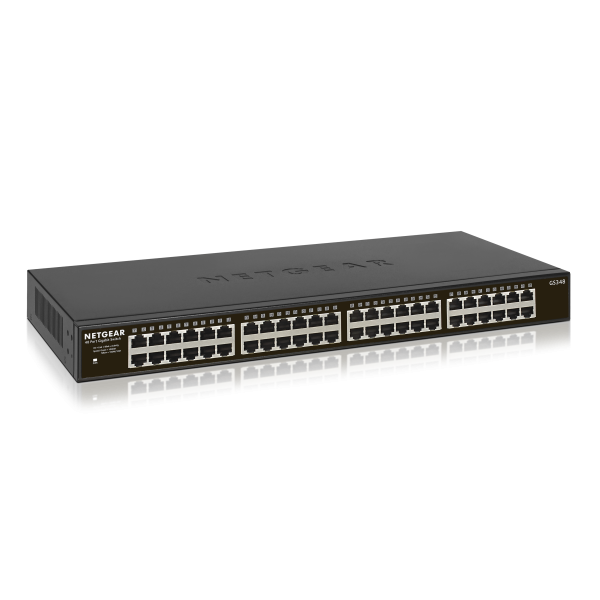 NETGEAR SWITCH 48 PORTE GIGABIT DESKTOP UNMANAGED CASE METALLICO RACK MOUNTABLE [GS348-100EUS_I]