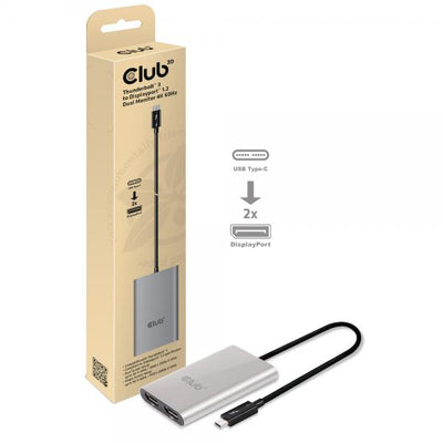 CLUB3D ADAPTER TYPE C TB3 TO 2X DISPLYPORT P 4K 60HZ [CSV-1577] 