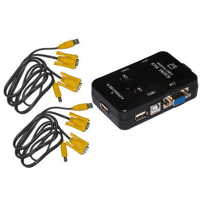 LINK Switch Kvm Manuale Per 2 Pc Usb/Vga Con 1 Mouse, 1 Tastiera Usb E 1 Monitor Vga Con Cavi Inclusi [LKKWM2]