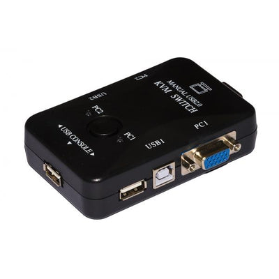LINK Switch Kvm Manuale Per 2 Pc Usb/Vga Con 1 Mouse, 1 Tastiera Usb E 1 Monitor Vga Con Cavi Inclusi [LKKWM2]