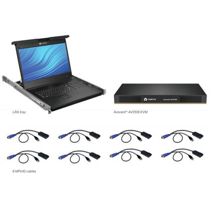 Vertiv Avocent 8 Computer - 47 cm (18,5") LED - UXGA - 1600 x 1200 - 16:9Porta PS/2USBVGA - Tastiera - TouchPad - 120 V AC, 230 V AC Input Voltage - 1U Alto - PC [LRA185KMM8D-001]