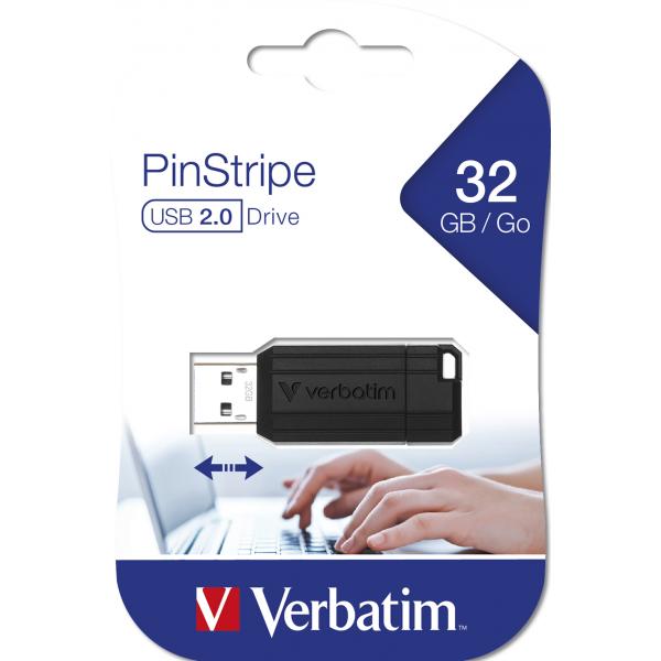 Verbatim PinStripe - Memoria USB da 32 GB - Nero [49064]