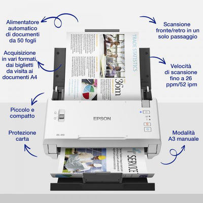 EPSON SCANNER DOCUMENTALE WORKFORCE A4, DS-410 [B11B249401]