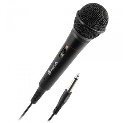 NGS SINGER FIRE: Microfono Dinamico, Microfono con Cavo da 3 Metri, Connessione Jack 6,3mm e Pulsant [SINGER FIRE]