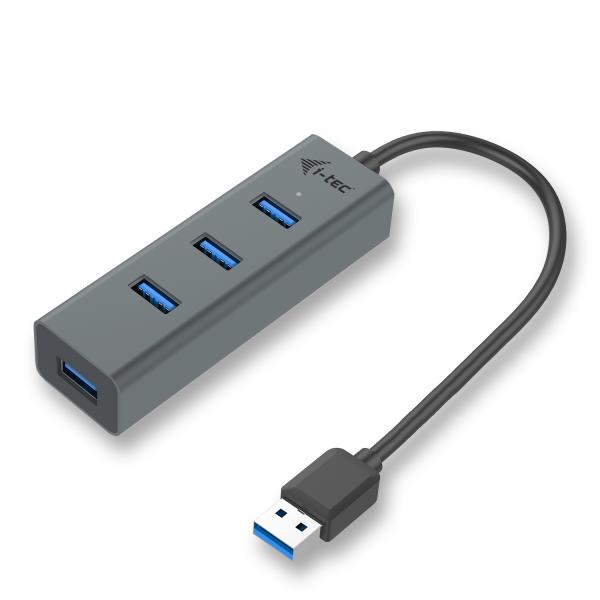 I-TEC CAVO USB 3.0 METAL PASS HUB 4 PORT WITHOUT POWER ADAPTER FOR NOTEBOOK ULTRABOOK TABLET PC WINDOWS AND MAC OS [U3HUBMETAL403]