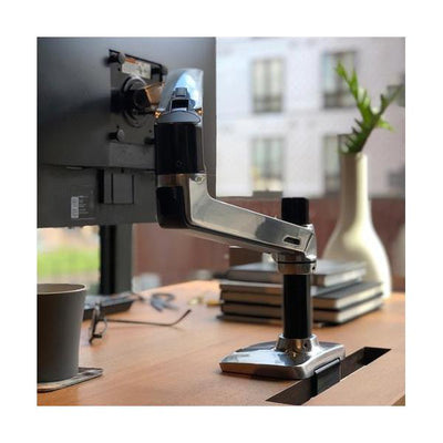 Ergotron LX Desk Monitor Arm - Single Monitor Mount - Max. 34 inch screen - Polished Aluminum [45-241-026]