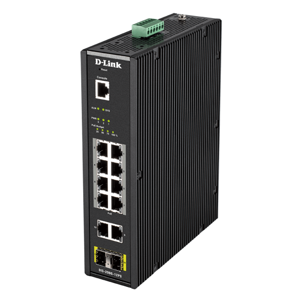 D-LINK SWITCH INDUSTRIALE 12 PORTE GIGABIT, RJ45 CONSOLE PORT [DIS-200G-12PS]